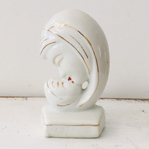 Vintage Mary Jesus White and Gold Statue