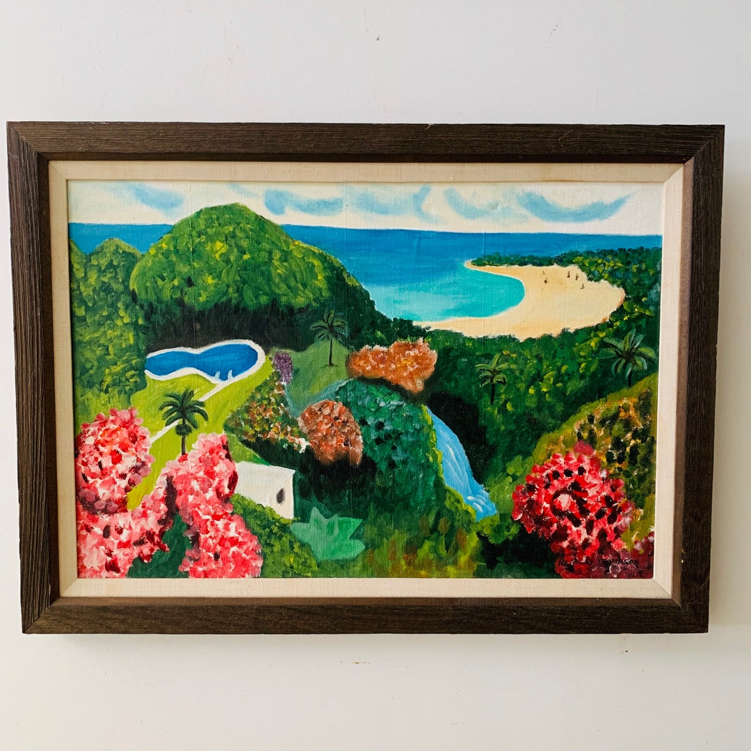 Vintage Absolutely Stunning Original Painting Jamaican Artist Headley