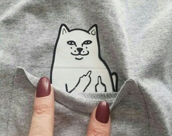 Cat Flipping Off - Etsy
