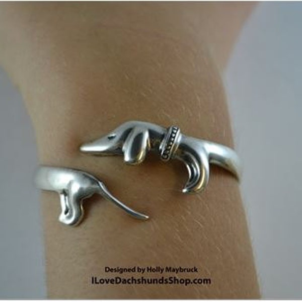 Dachshund Brazalete Brazalete - Plata Esterlina Regalo Dachshund - I Love My Dachshund - Weiner Dog Bracelet - Dachshund Jewelry - Dachshund Lover