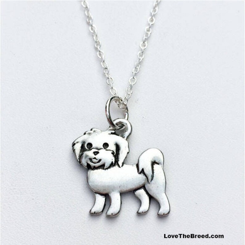 Maltese Charm Necklace Etsy