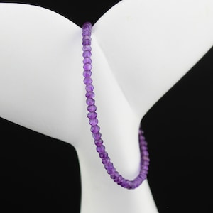 Amethyst Beaded Bracelet with 14k Gold Filled Findings* Natural Genuine Amethyst Gemstone