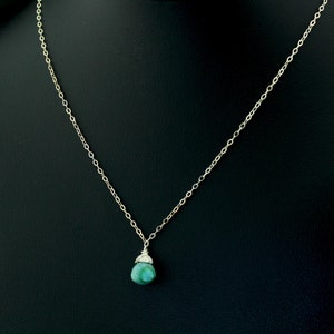 Chrysocolla Heart Pendant Necklace with a Sterling Silver Chain and Findings * Natural, Genuine Chrysocolla Gemstone