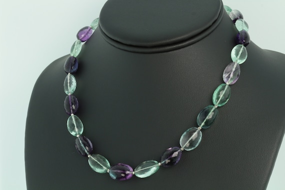 Sterling Silver Beaded Fluorite Oval Pendants Sterling Silver Beaded Fluorite Oval Pendants
