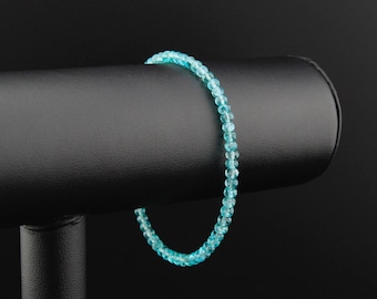 Apatite Beaded Bracelet with Sterling Silver Clasp and Findings* Natural, Genuine Apatite Gemstones