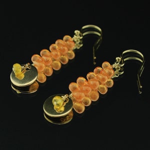 Mandarin Spessartine Garnet and Golden Heliodor Earrngs with 14k Gold Filled Ear Wires and Findings