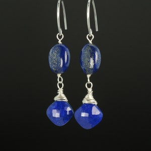 Lapis Lazuli Dangle Earrings with Sterling Silver Ear WIres & Findings* Natural Genuine Gemstone