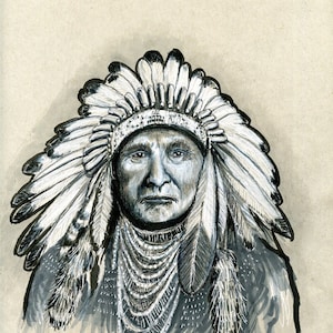 Chief Joseph of the Nez Perce tribe art print.
