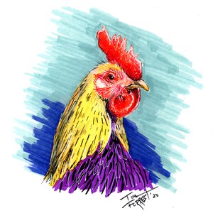 Colorful Rooster print