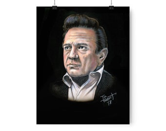 Ilustración de retrato de Johnny Cash