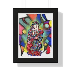 AC/DC Guitarist Angus Young Framed Poster