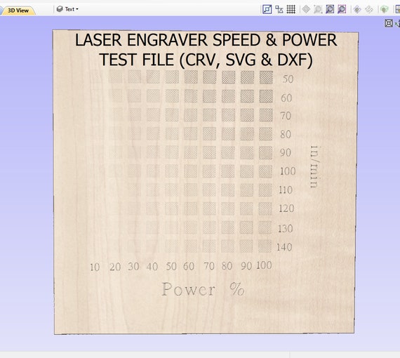 Vcarve Pro Laser Power & Speed Test File Laser Test File - Etsy