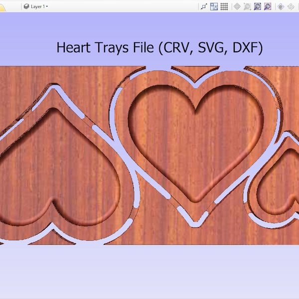 Heart Catch All Tray Vector File, SVG File, DXF File, CRV File, VCarve Pro,