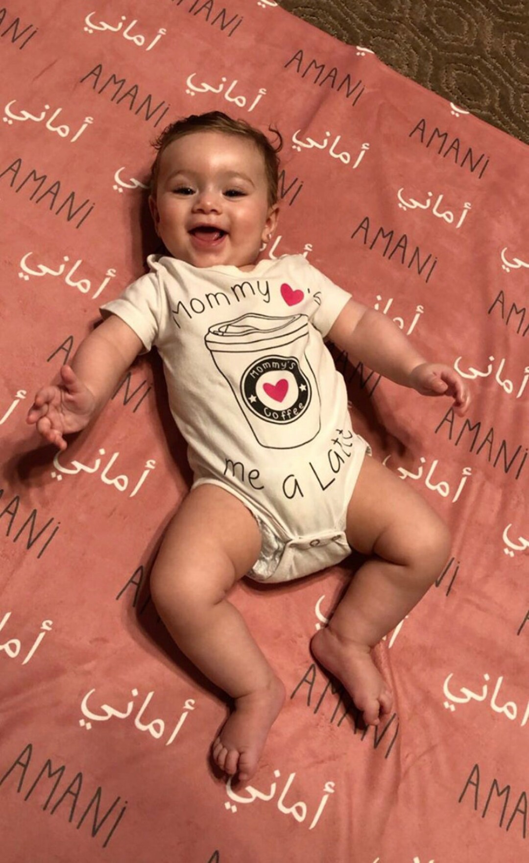 Personalized Arabic Throw Blanket Arabic Baby Blanket Arabic Etsy