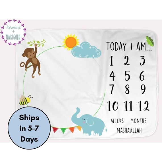 Muslim Milestone Blanket Photo Prop Blanket Circus Islam Baby Milestone Blanket Baby Boy Gift Muslim Baby Shower Islamic Baby Blanket Etsy Canada