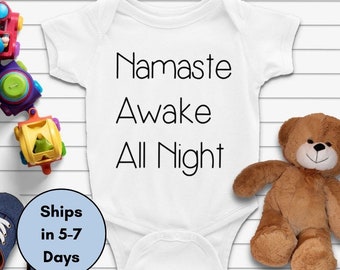 Namaste Awake All Night, Hindu baby, Indian Baby Shower, Pakistani baby shower, Guju Baby Gift, Desi newborn gift, desi meme, yoga baby gift