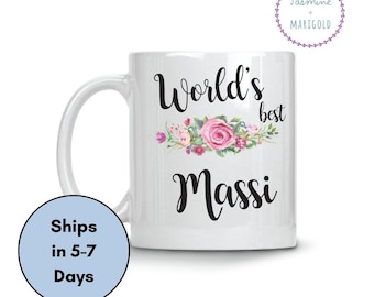 World's Best Massi - Gift for Indian Aunt Khala Chai Lover | Chai Cup | Gift for Desi Aunt Sister Mom Self - Eid Gifts for Aunt Khala