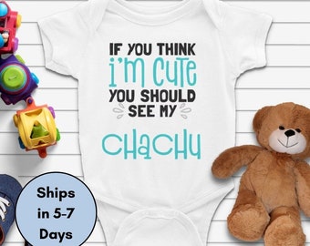 If You Think I'm Cute, You Should See My Chachu Hindi Urdu Hindu Auntie Gift / Funny Desi Baby Indian Bay Gift Islamic Baby Gifts