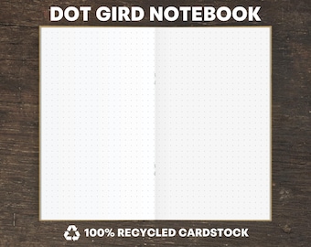 Dot Grid Recycled Notebook, Eco-Friendly Traveler's Insert