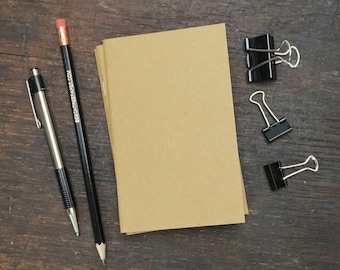 Set of 10, 25, 50 or 100, bulk notebooks, kraft cover, 3.5"x5.5", blank pages, recycled cover, great as a sketchbook, notebook, to-do list