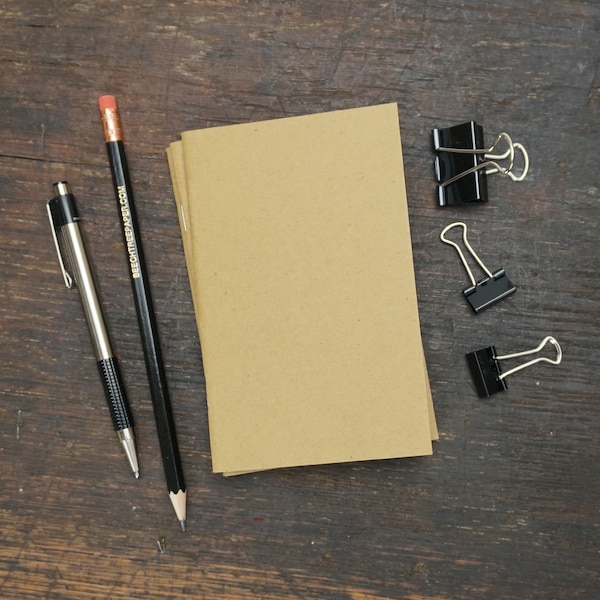 Set of 10, 25, 50 or 100, bulk notebooks, kraft cover, 3.5"x5.5", blank pages, recycled cover, great as a sketchbook, notebook, to-do list