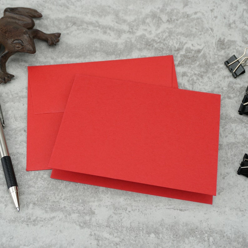 Red Blank Notecards with Envelope Size A2 Red Cards and Etsy