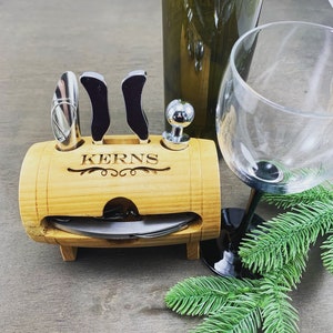 Personalized Wine Barrel Tool Set, Custom Wine Accessory Set, Barware, Housewarming, Wine Lover