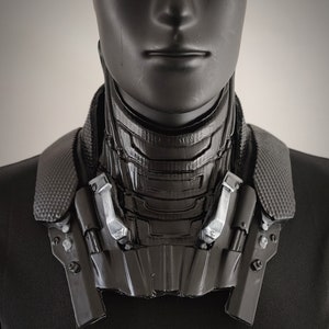 Tactical hybrid neck piece super flexible, invisible opening with velcro, cosplay and movie costume