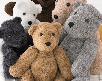 Teddies  Knitting  Pattern in King Cole Truffle  , King Cole 9134,  Toy knitting pattern teddy bear toy pattern, teddy knitting pattern