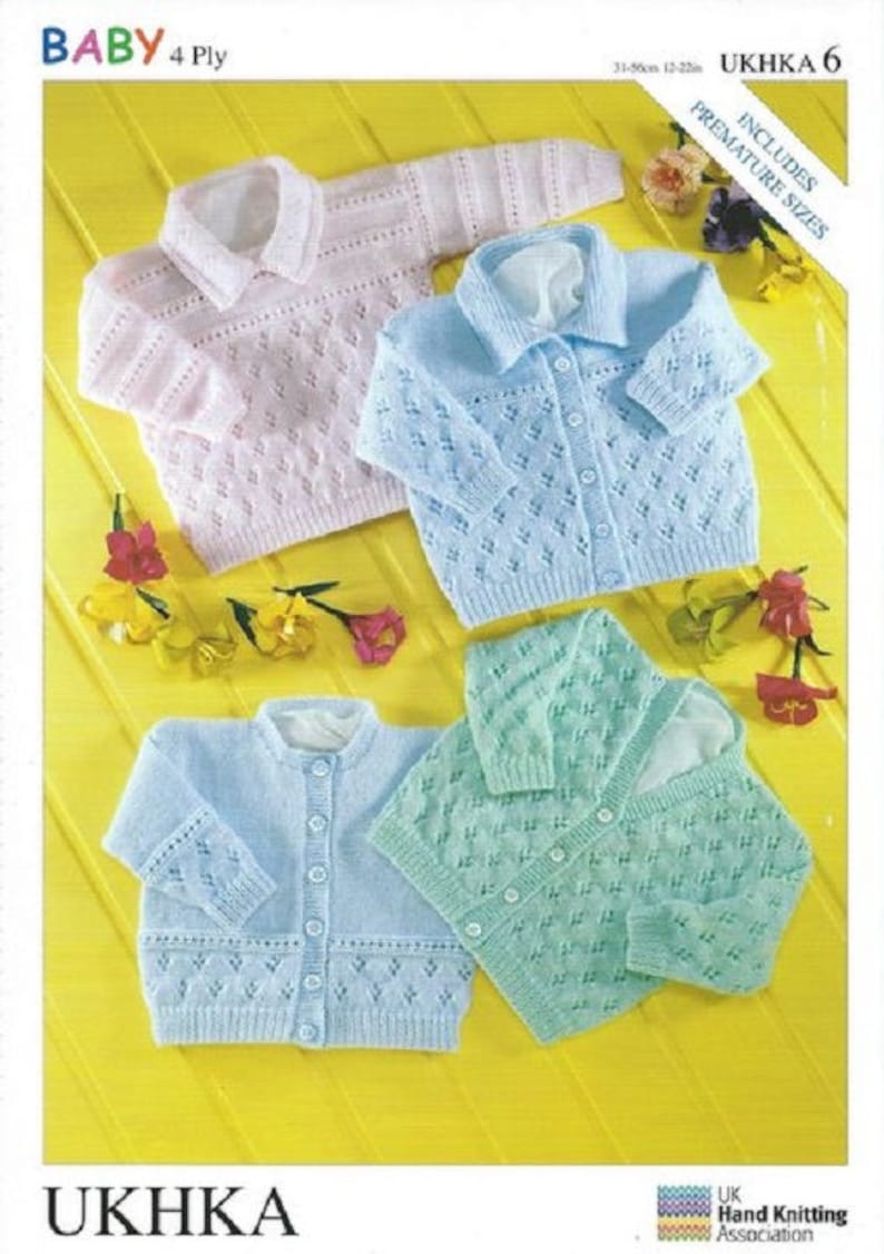 Baby Matinee Coat BHKC 29 knitting pattern 4 ply yarn prem size included
