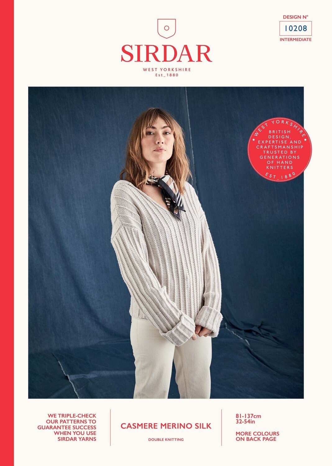 Ladies Hoodie Knitting Pattern in Sirdar Snuggly Cashmere