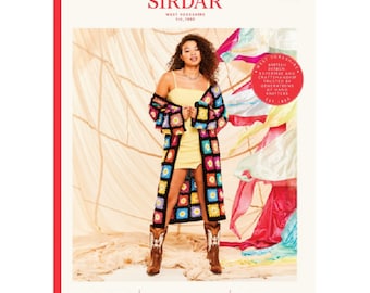 Ladies Long Cardigan , Coat Crochet Pattern in Stories DK. Sirdar 10525. crochet coat , size 6-28