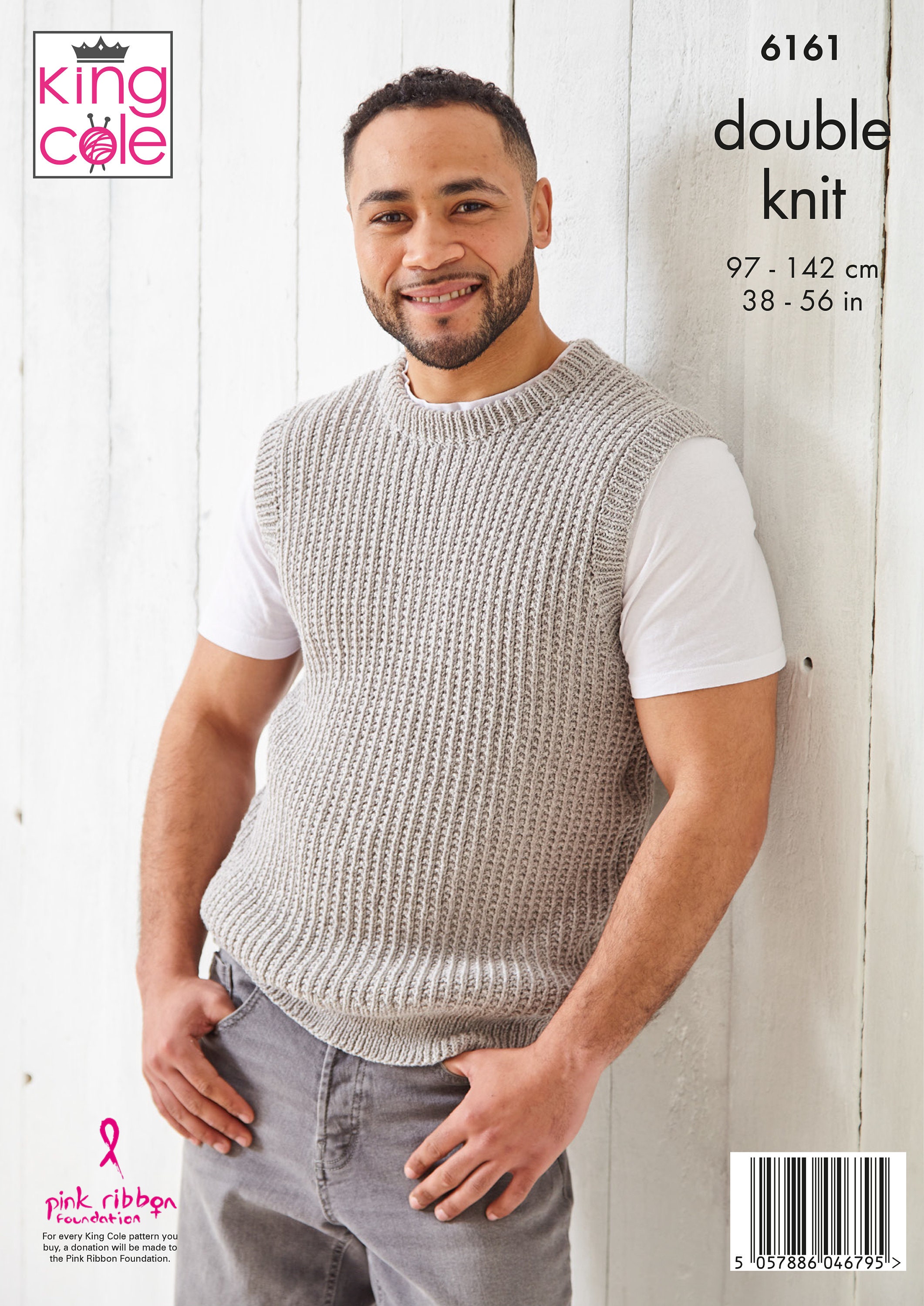 King Cole Men's Sweater & Slipover Knitting Pattern 6161 - Double Knit King Cole Men's Sweater & Slipover Knitting Pattern 6161 - Double Knit
