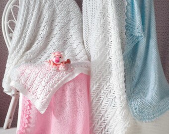 King Cole Baby Shawls Knitting Pattern 2799 - Double Knit King Cole Baby Shawls Knitting Pattern 2799 - Double Knit