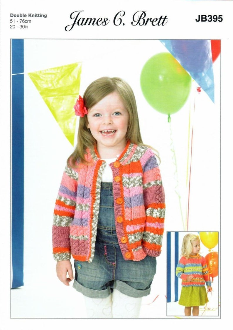 James C Brett JB395 Knitting Pattern. Childrens Cardigan and Etsy