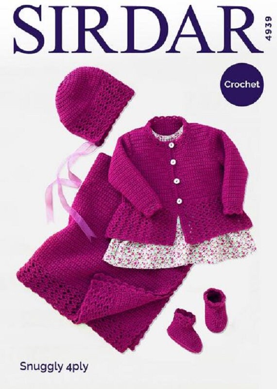 Buy Coat, Hat, Bootees and Blanket Crochet Pattern, Sirdar 4939