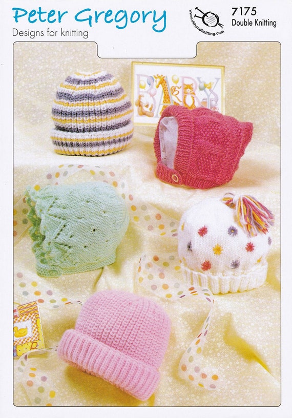 Peter Gregory 7175. Assorted Baby Hats Knitting Pattern. - Etsy