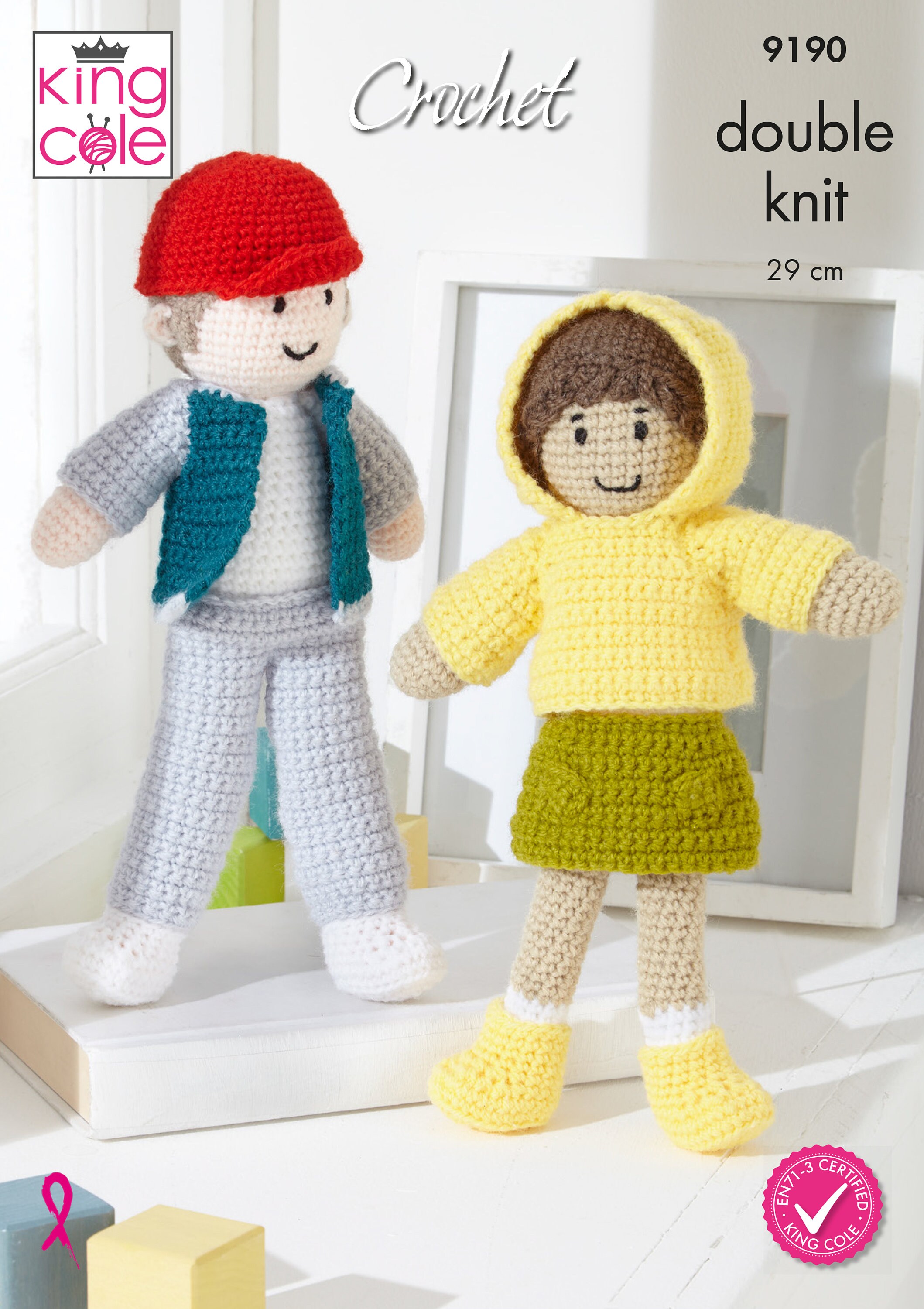 King Cole Dress Up Dolls Crochet Pattern 9190 - Double Knit King Cole Dress Up Dolls Crochet Pattern 9190 - Double Knit