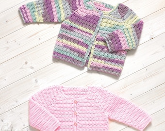 Baby Girl DK Cardigans Crochet pattern, James C Brett JB736