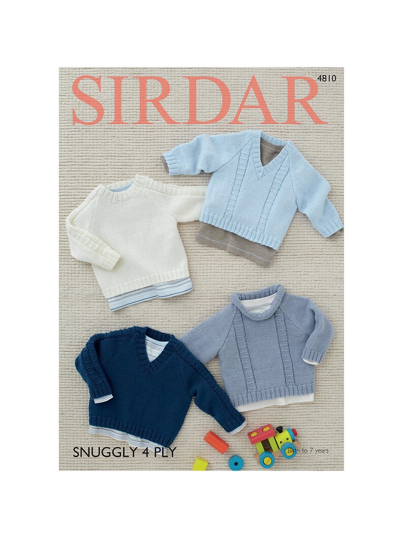 Sweater and Round Neck /& V Neck Cardigan Knitting Pattern DK UKHKA193
