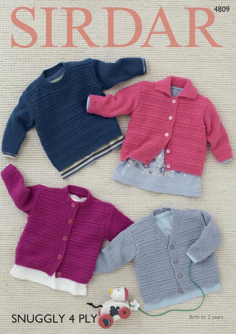 R#66 Baby Boy or Girls 4ply Cardigan 18/" Knitting Pattern