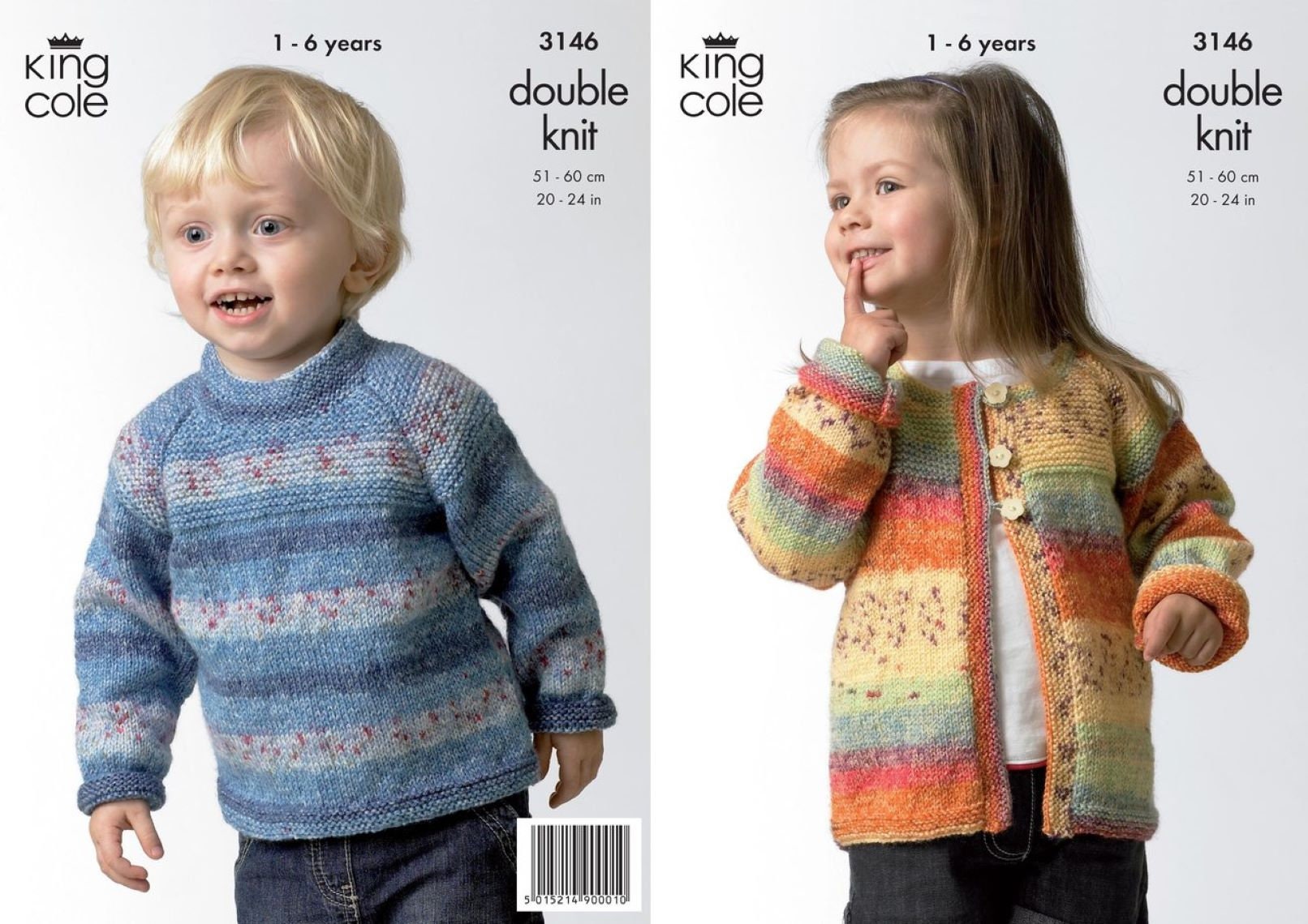 King Cole 3146 Knitting Pattern Sweater & Cardigan in King Etsy