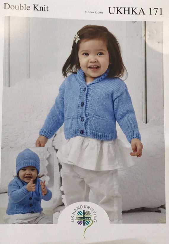 12-20 inches Cardigans New UKHKA Knitting Pattern 112 blanket and hat