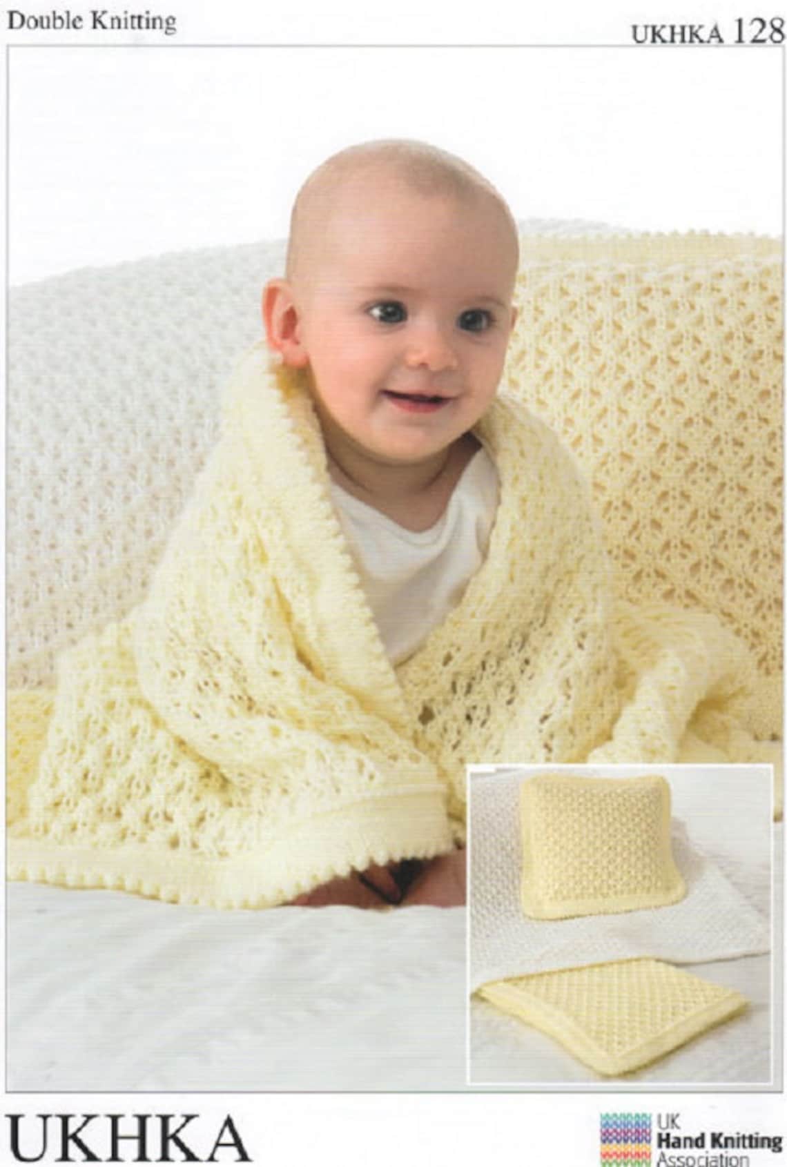 Cot Blanket Pram Blanket and Cushion Knitting Pattern DK Etsy