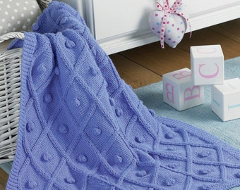 Cable Baby Blanket Knitting Pattern in Sirdar Supersoft Aran. Sirdar Knitting Pattern 5236.