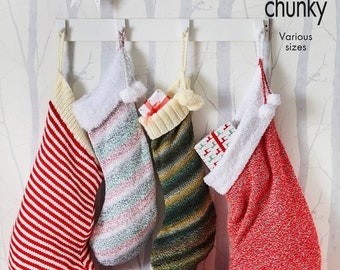 King Cole Novelty Christmas Stockings Knitting Pattern 6096 - Chunky & Super Chunky King Cole Novelty Christmas Stockings Knitting Pattern 6096 - Chunky & Super Chunky