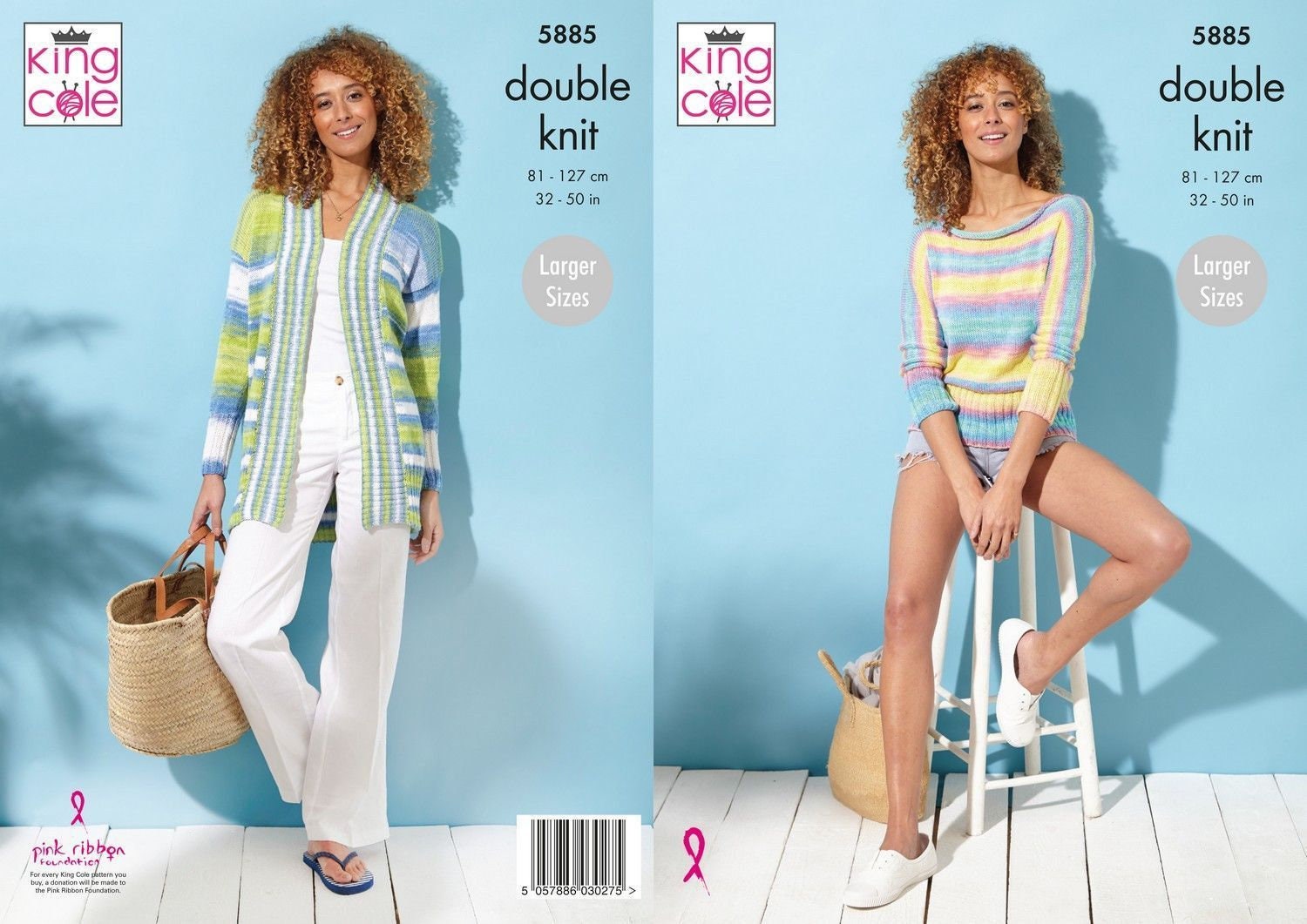 King Cole Ladies Summer Sweater & Jacket Knitting Pattern 5885 - Double Knit King Cole Ladies Summer Sweater & Jacket Knitting Pattern 5885 - Double Knit