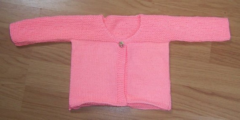 Coat .3-6 months Handmade Round Necked Bright Peach Baby Cardigan Matinee Jacket