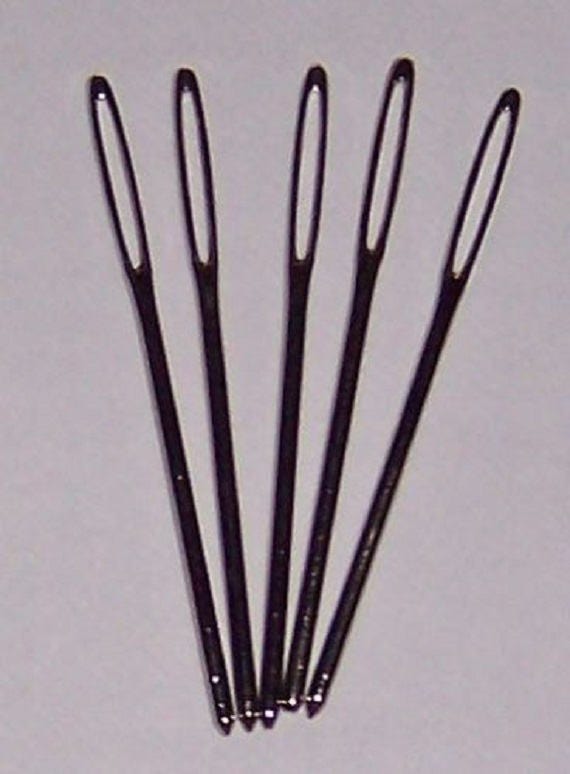 Knitters Sewing Needles, Hand Sewing Needle, Size 13, Nickel Plated,  Blunt-ended, Needles for Wool 