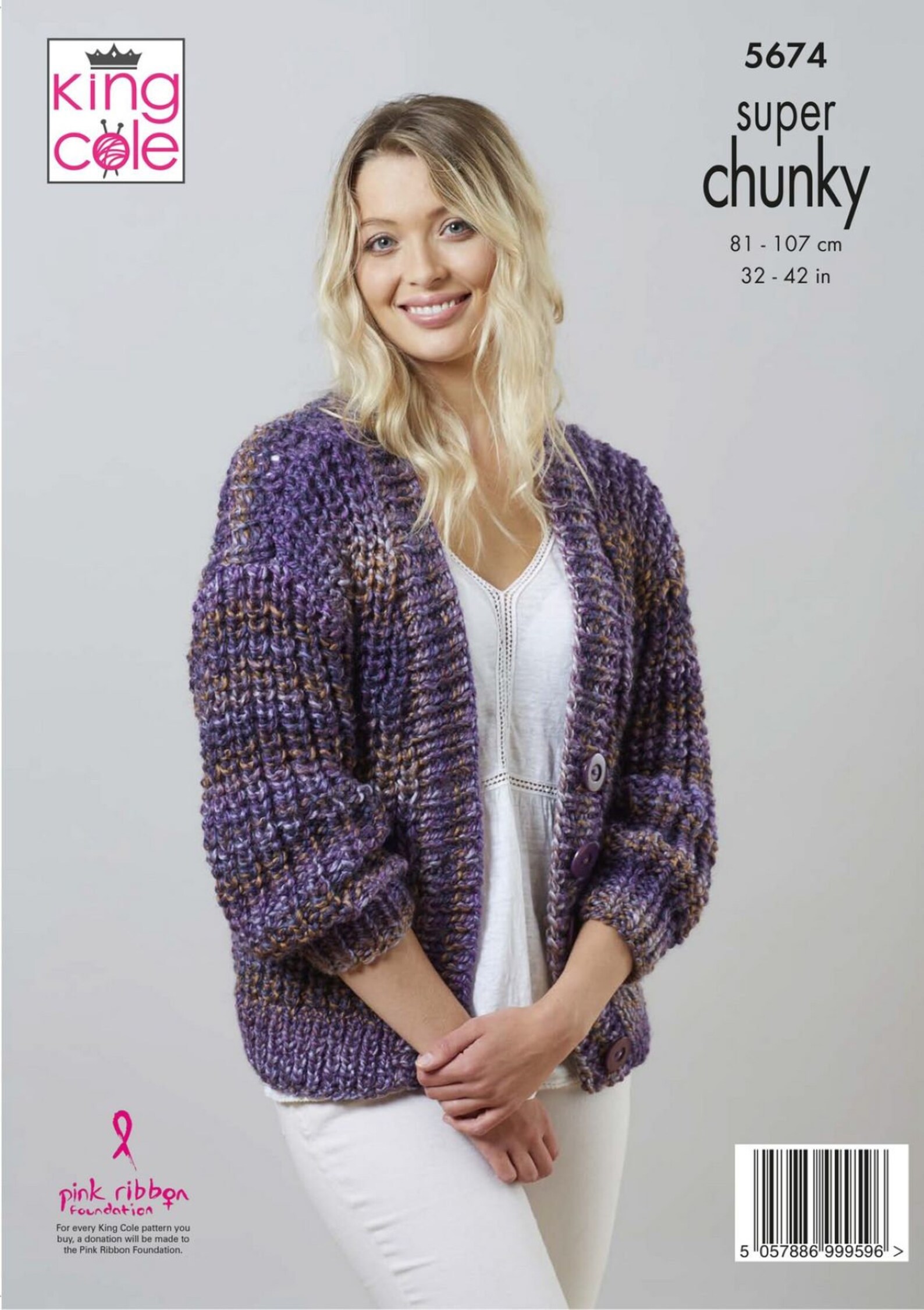 King Cole Knitting Pattern 5674. Sweater and Cardigan in Etsy UK